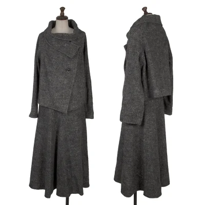 Y's Wool Nylon Herringbone Jacket & Skirt