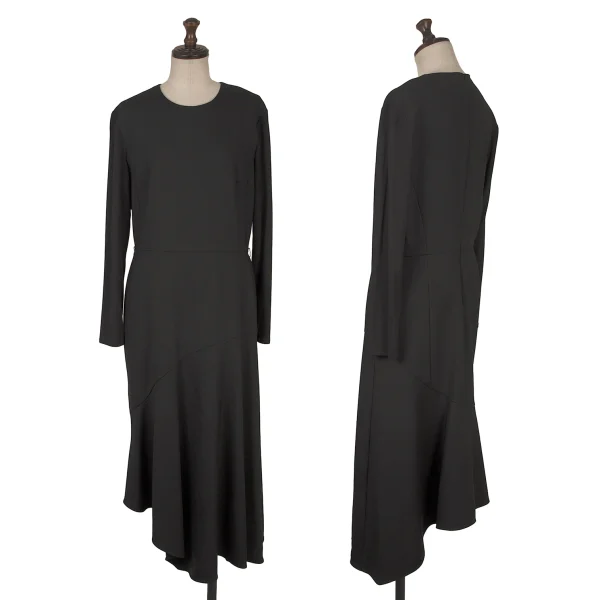 Max Mara Switching Sleeves Asymmetry Dress Black S-M K-170066_001