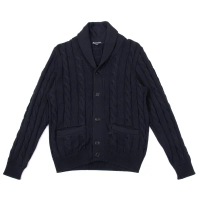 Aquascutum Cashmere Blended Cotton Silk Knit Cardigan