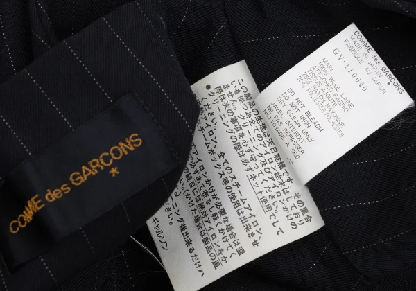 COMME des GARCONS Hem Switching Pinstripe Dart Line Vest K-170076_012