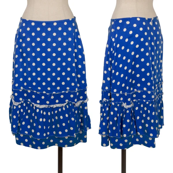 tricot COMME des GARCONS Dot Printed Cut Off Skirt Blue,White S K-170080_001