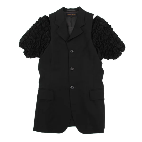 COMME des GARCONS Wool Shirring Sleeve Jacket K-170081_002