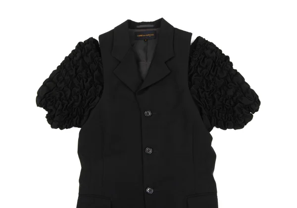 COMME des GARCONS Wool Shirring Sleeve Jacket K-170081_003