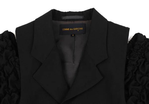 COMME des GARCONS Wool Shirring Sleeve Jacket K-170081_004