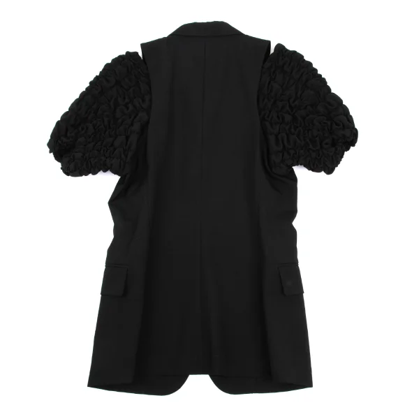 COMME des GARCONS Wool Shirring Sleeve Jacket K-170081_013