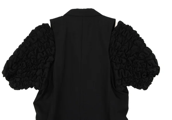 COMME des GARCONS Wool Shirring Sleeve Jacket K-170081_014