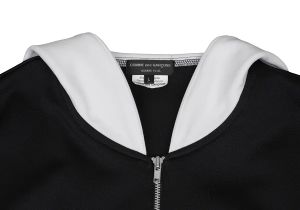 COMME des GARCONS HOMME PLUS Long Collar Poly Zip Neck Top K-170084_003