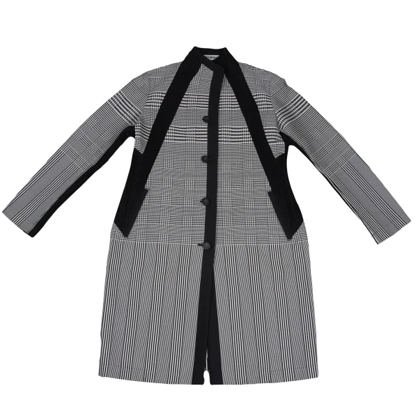 ISSEY MIYAKE Pleated Switching Checked Coat K-170086_002