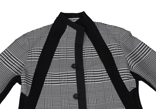 ISSEY MIYAKE Pleated Switching Checked Coat K-170086_003