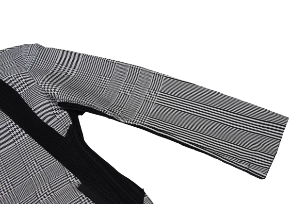 ISSEY MIYAKE Pleated Switching Checked Coat K-170086_008