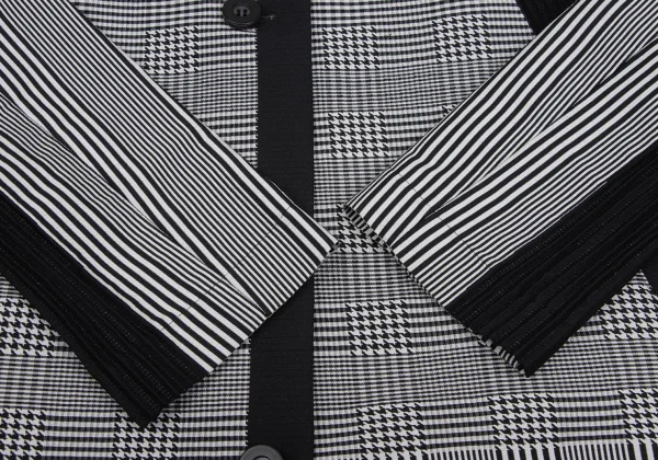 ISSEY MIYAKE Pleated Switching Checked Coat K-170086_009