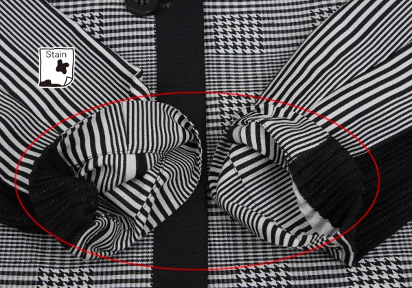 ISSEY MIYAKE Pleated Switching Checked Coat K-170086_010