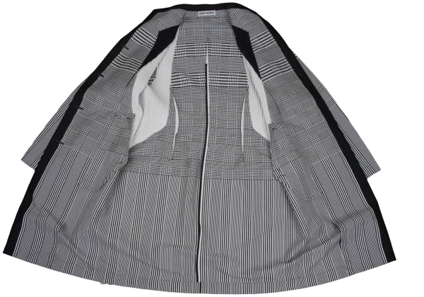 ISSEY MIYAKE Pleated Switching Checked Coat K-170086_013