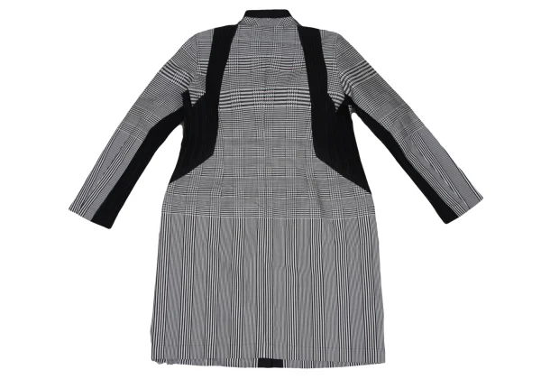 ISSEY MIYAKE Pleated Switching Checked Coat K-170086_014