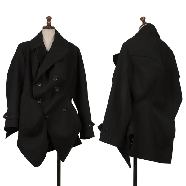COMME des GARCONS Melton Wool 3D Curve Jacket Black S K-170088_001