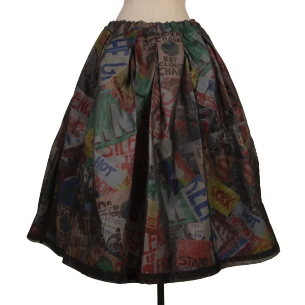 COMME des GARCONS Graphic Printed Layered Skirt Black,Multi-Color S K-170090_001