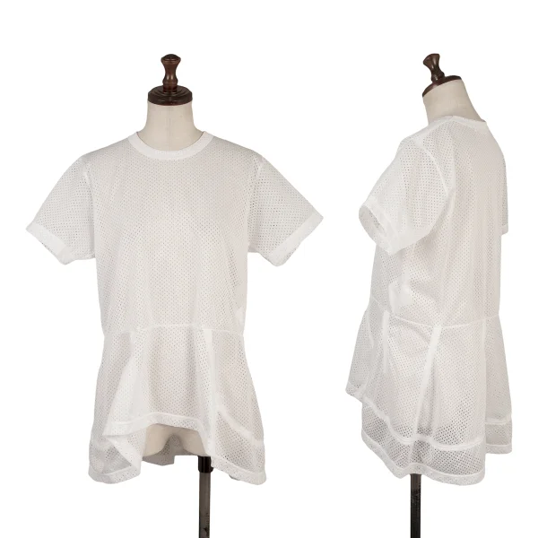 COMME des GARCONS Mesh Hem Flare Top White S K-170092_001