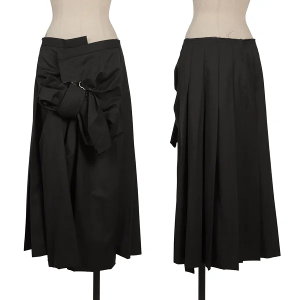 COMME des GARCONS Cut Off Ribbon Pleated Skirt Black S K-170099_001