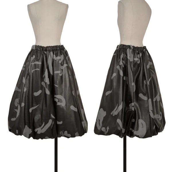 COMME des GARCONS Faux Leather Balloon Skirt Black,Grey XS K-170100_001