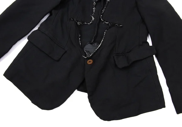 COMME des GARCONS Polyester Cut Off Design Jacket K-170103_010
