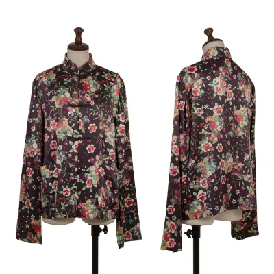 COMME des GARCONS Silk Floral Print Chinese Jacket
