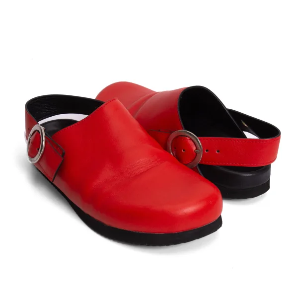 Y's PINK Leather Clog Sandals Red 38(About US 7) K-170113_001