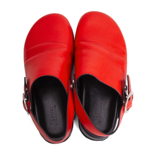 Y's PINK Leather Clog Sandals K-170113_010