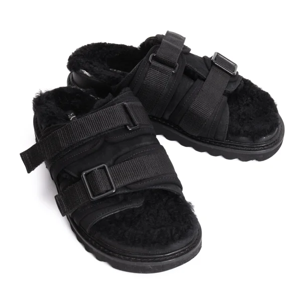 KAYO NAKAMURA by Y's Shark-sole Boa Sandals Black About US 7 K-170116_001
