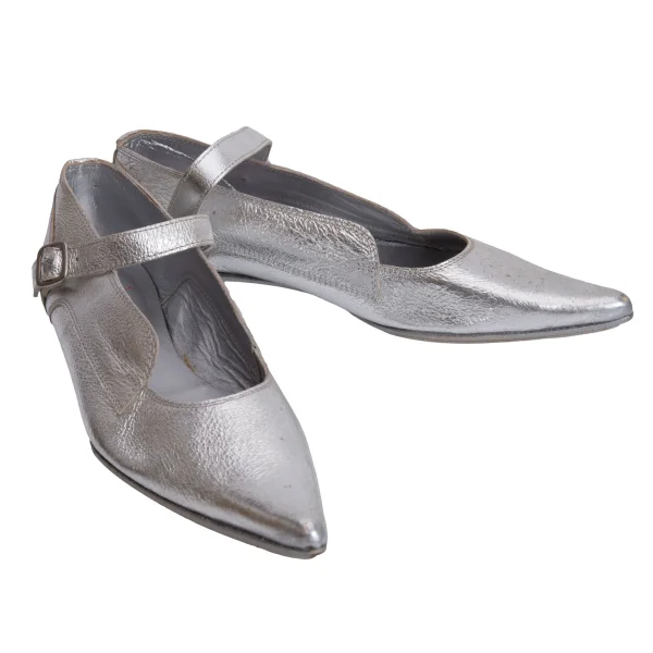 Y's Red Label Metallic Ankle Strap Shoes Silver About US 7.5 K-170117_001