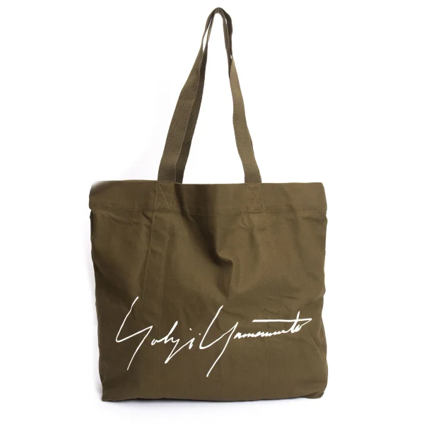 Yohji Yamamoto Logo Printed Tote Bag Khaki  K-170125_001