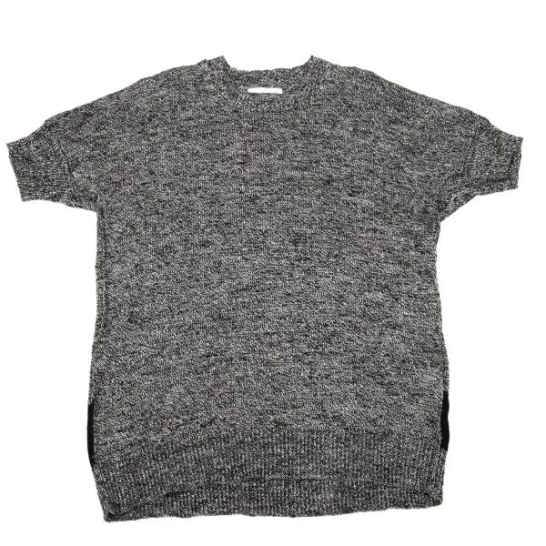 Y's Cotton Linen Switching Crew Neck Short-sleeve Knit Sweater K-170127_002