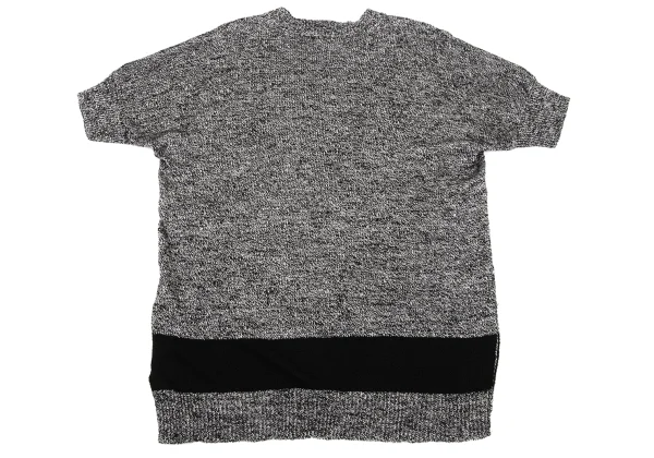 Y's Cotton Linen Switching Crew Neck Short-sleeve Knit Sweater K-170127_008