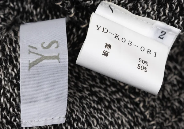 Y's Cotton Linen Switching Crew Neck Short-sleeve Knit Sweater K-170127_013