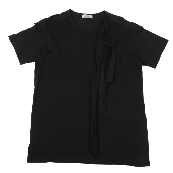 Yohji Yamamoto POUR HOMME Tape Embellished Design T-shirt Black 3 K-170129_001
