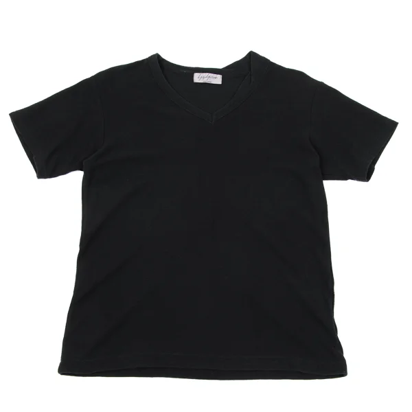 Yohji Yamamoto POUR HOMME Asymmetrical V-neck T-shirt Black 3 K-170130_001