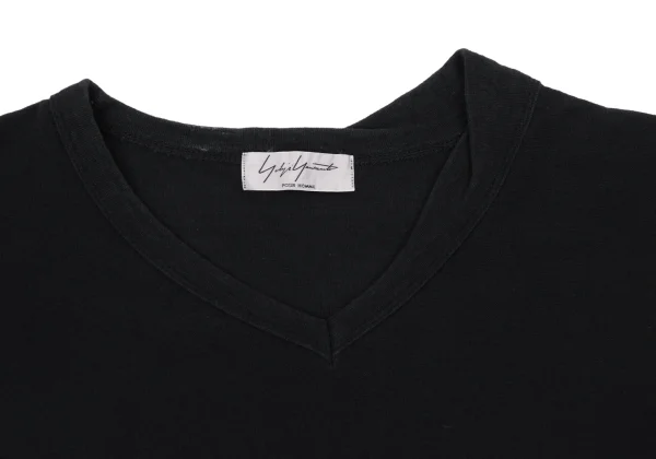Yohji Yamamoto POUR HOMME Asymmetrical V-neck T-shirt K-170130_002