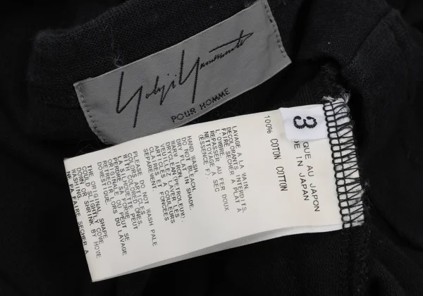 Yohji Yamamoto POUR HOMME Asymmetrical V-neck T-shirt K-170130_010