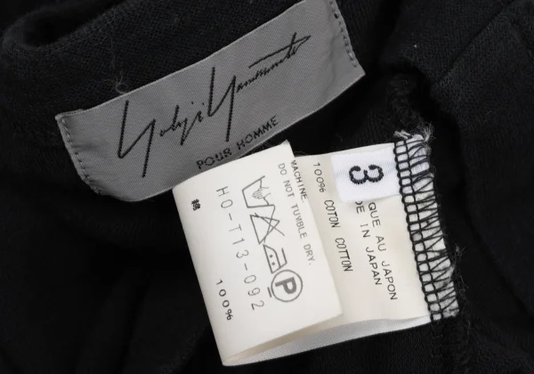 Yohji Yamamoto POUR HOMME Asymmetrical V-neck T-shirt K-170130_011