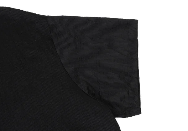 Yohji Yamamoto POUR HOMME Striped Woven Wrinkle T-shirt K-170131_003