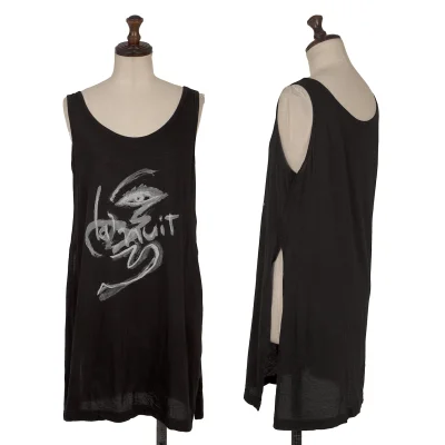 Yohji Yamamoto FEMME Drawing Eye Printed Slit Tank Top
