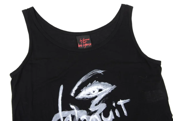 Yohji Yamamoto FEMME Drawing Eye Printed Slit Tank Top K-170137_003
