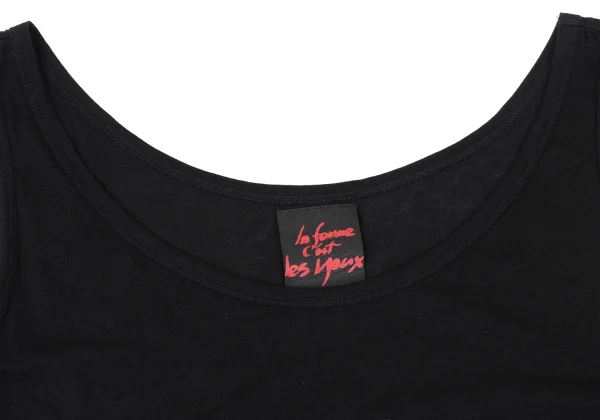 Yohji Yamamoto FEMME Drawing Eye Printed Slit Tank Top K-170137_004