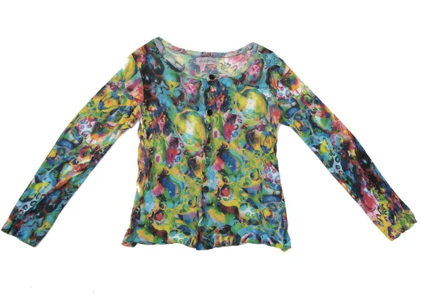 Yohji Yamamoto FEMME Colorful Bubble Print Cotton Cardigan K-170138_002