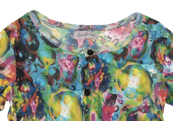 Yohji Yamamoto FEMME Colorful Bubble Print Cotton Cardigan K-170138_003