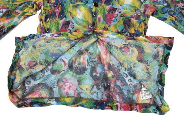 Yohji Yamamoto FEMME Colorful Bubble Print Cotton Cardigan K-170138_010