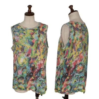 Yohji Yamamoto FEMME Colorful Bubble Print Cotton Tank Top
