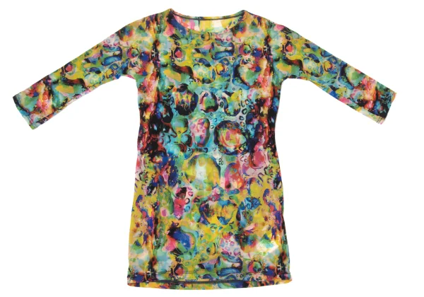 Yohji Yamamoto FEMME Colorful Bubble Print Stretch T Shirt K-170140_002