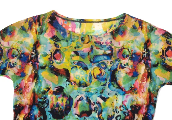 Yohji Yamamoto FEMME Colorful Bubble Print Stretch T Shirt K-170140_003