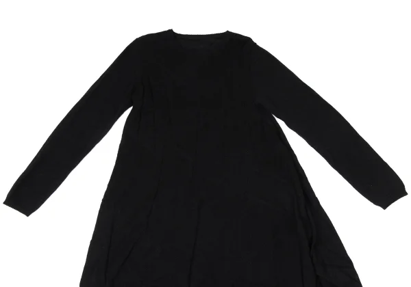 Yohji Yamamoto FEMME Crackle Weave Asymmetrical Knit Dress K-170143_003