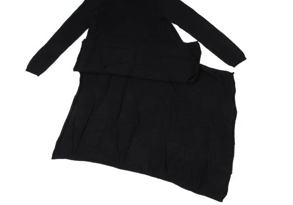 Yohji Yamamoto FEMME Crackle Weave Asymmetrical Knit Dress K-170143_008